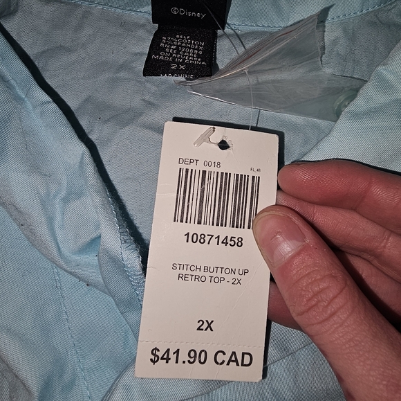 Stitch blue, tie-up crop top - Picture 3 of 4